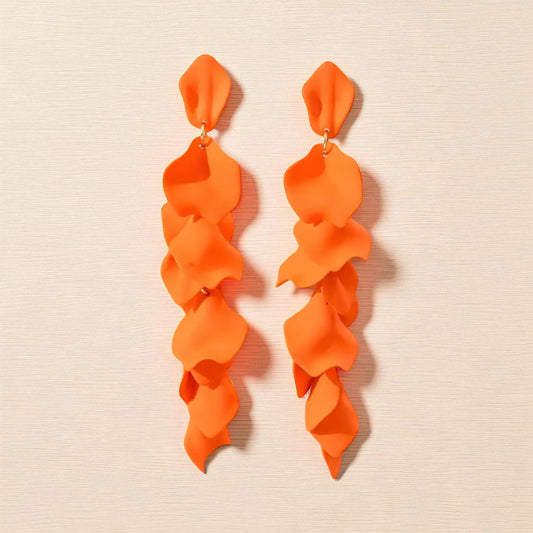 Brincos pétalas cor de laranja 🍊