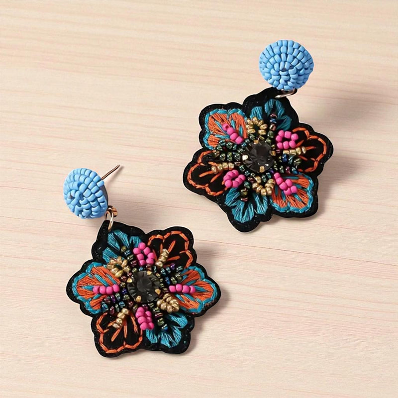 Brinco Flor azul