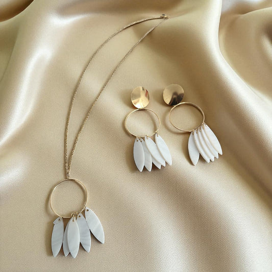 Conjunto fio/ brincos em aço inoxidável