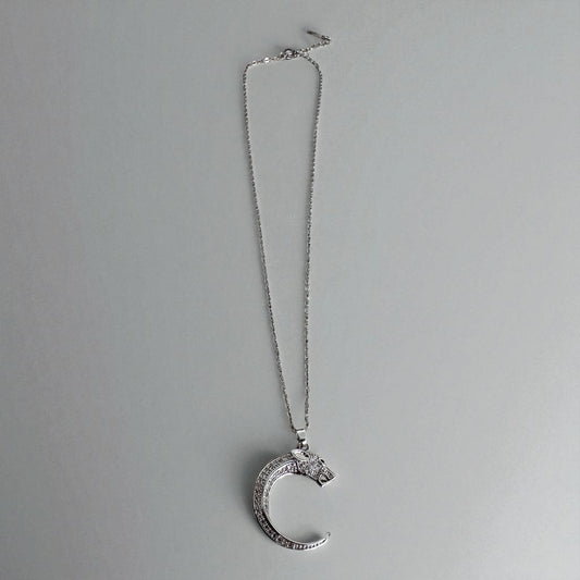 Fio aço inoxidável em prateado com leopardo com brilhantes