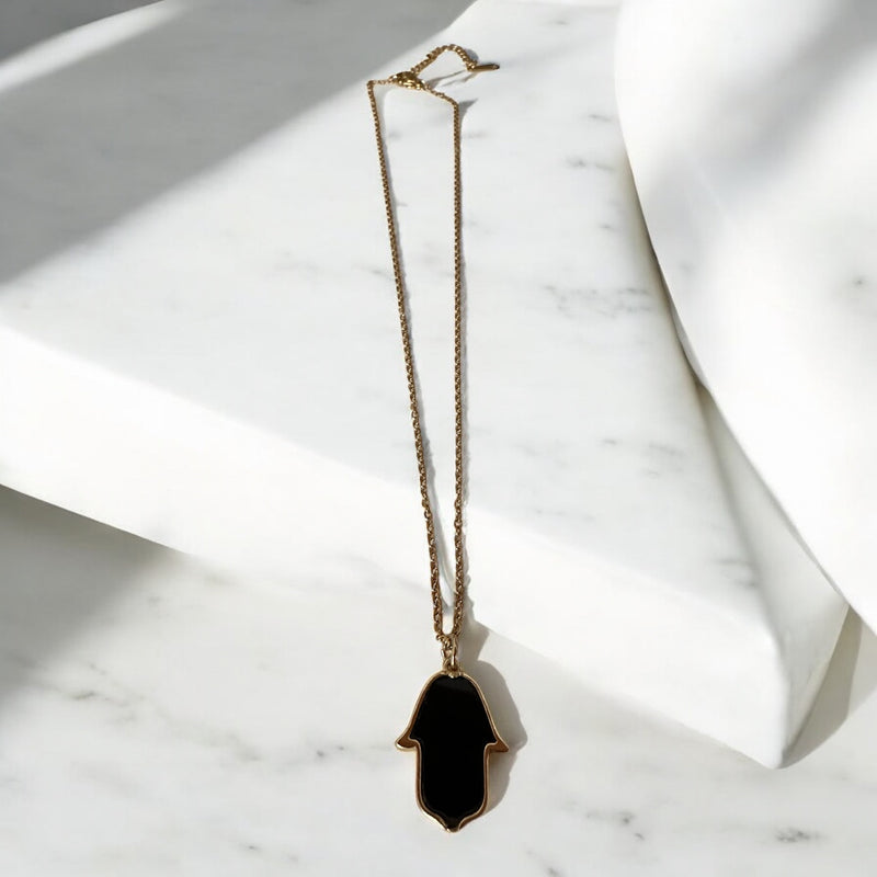 Fio aço inoxidável com medalha mão de Fátima