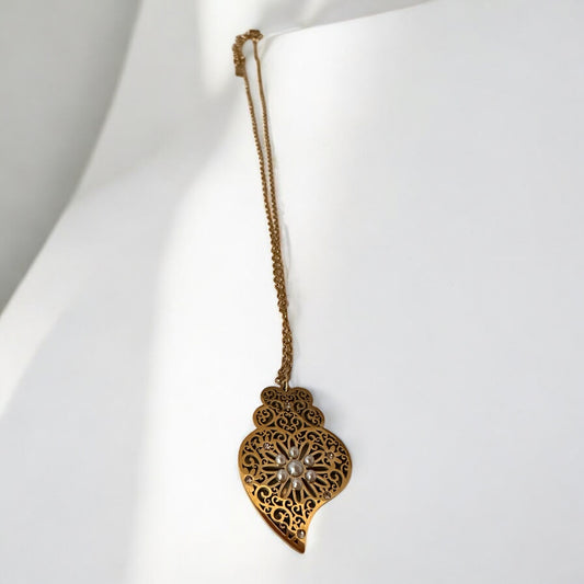 Fio aço inoxidável dourado com filigrana