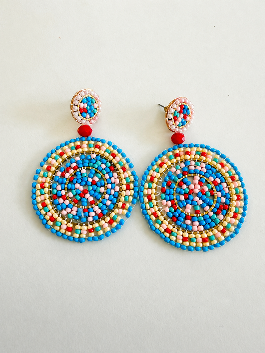 Brincos missangas multicolor