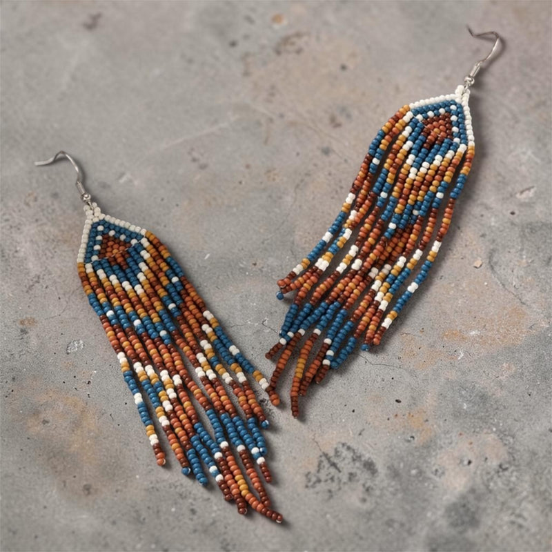 Brincos missangas multicolor